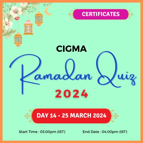 Day 14 Quiz Certificates 25 March 2024 - CIGMA Ramadan Quiz 2024 - Ramadan 2024 - Ramadan Mubarak - Ramazan - Questions-Results - Winners