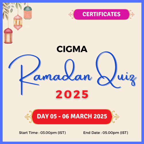 CIGMA Ramadan Quiz 2025 Day 05 Certificates