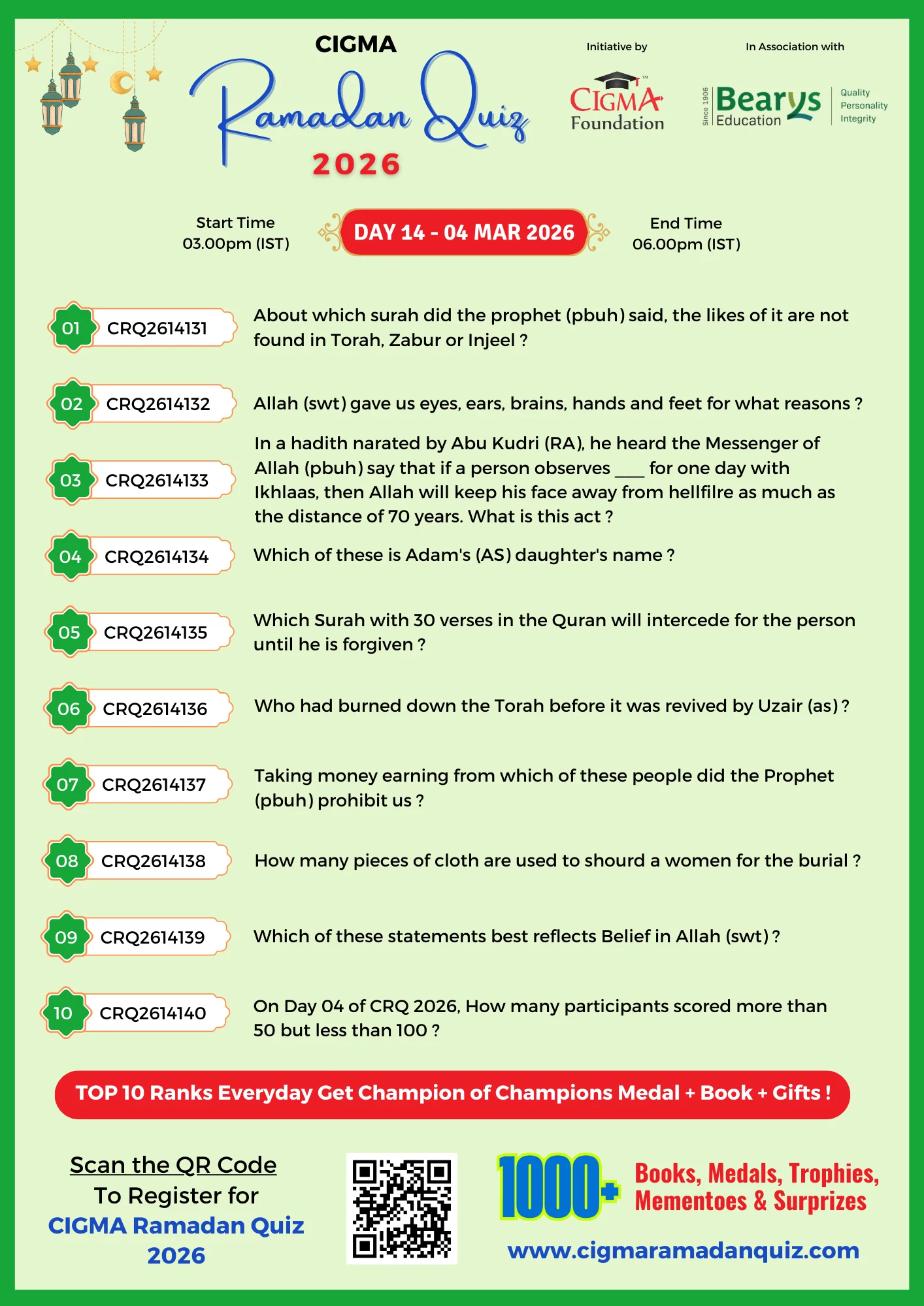 CRQ 2026 Daily QA Poster Day 14