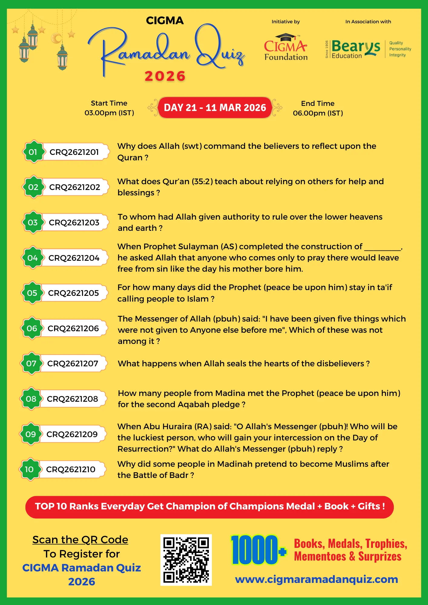 CRQ 2026 Daily QA Poster Day 21