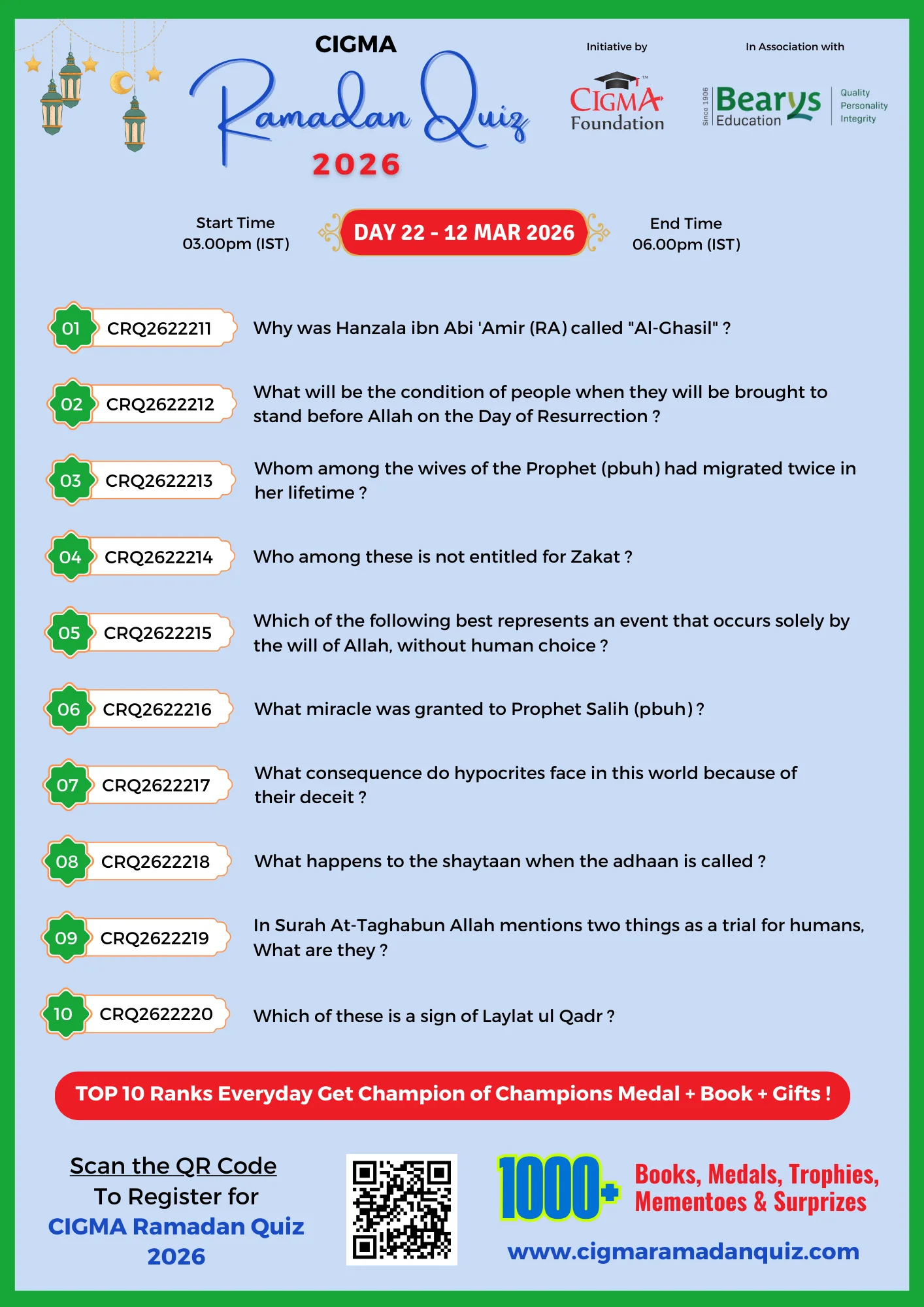 CRQ 2026 Daily QA Poster Day 22