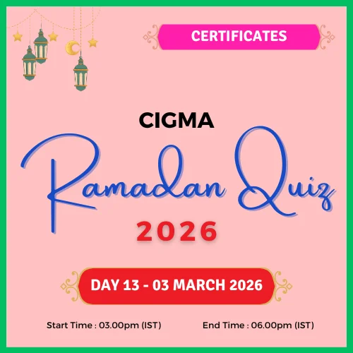 CIGMA Ramadan Quiz 2026 Day 13 Certificates