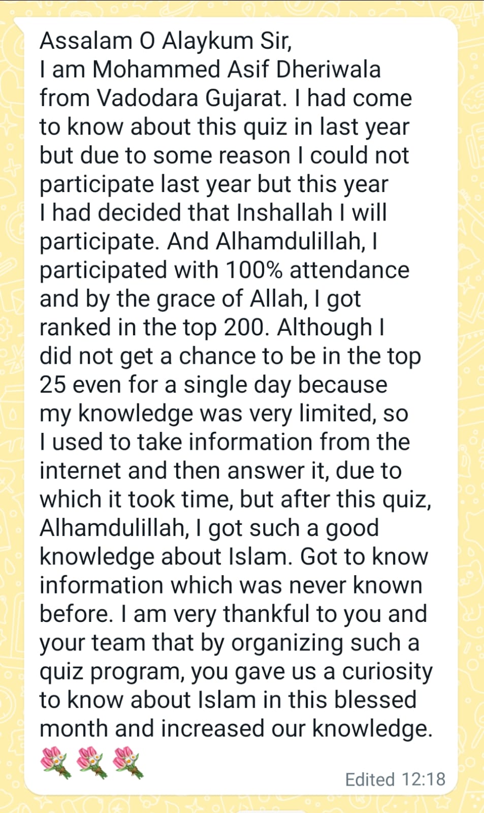 Participants Feed Back Home Carousel - CIGMA Ramadan Quiz 2024 - Ramdan 2025 - Ramdan Kareem Ramadan 2025 - Ramadan Wishes 19